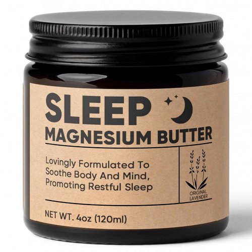 WAESKI Magnesium Butter for Sleep - Magnesium Cream with Shea & Mango Butter, Arnica & Essential Oils, Nighttime MagnesiumLotion for Leg, Foot, Original Lavender 4oz