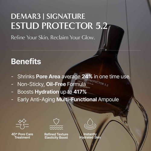 Signature ESTUD Protector - Face serum Pore minimizer Niacinamide Serum (2%), 1.69 fl oz, Pore care Serum for Face, Even Skin Tone, Korean Skin care Glass Skin, Centella Asiatica Pore Ampoule