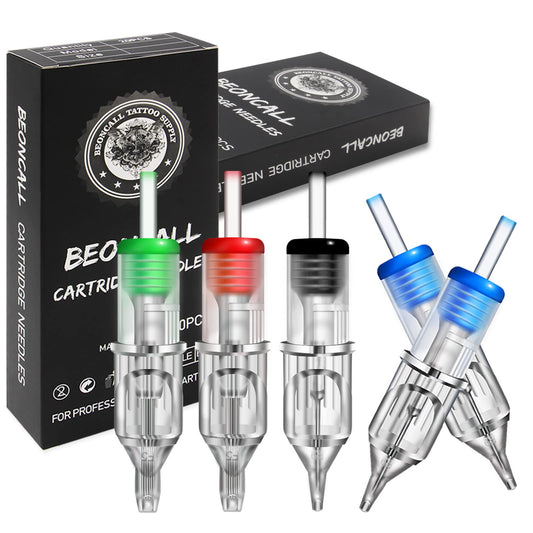 Tattoo Cartridge Needles - Beoncall Assorted 40PCS Cartridge Needles Mixed RL RS M1 RM 1205RS 1207RS 1209RS 1205RL 1207RL 1209RL 1207M1 1207RM #12 0.35 Diameter Round Liner Magnum