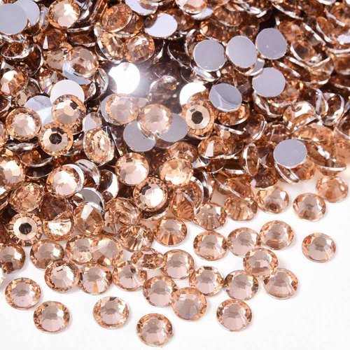 Blinginbox 50000pcs Flatback Rhinestones,Resin Non Hotfix Rhinestones Large Quantity Wholesale for Crafts DIY Creative Design,Clothes,Makeup,Nail Art (3mm=0.12", Champagne)