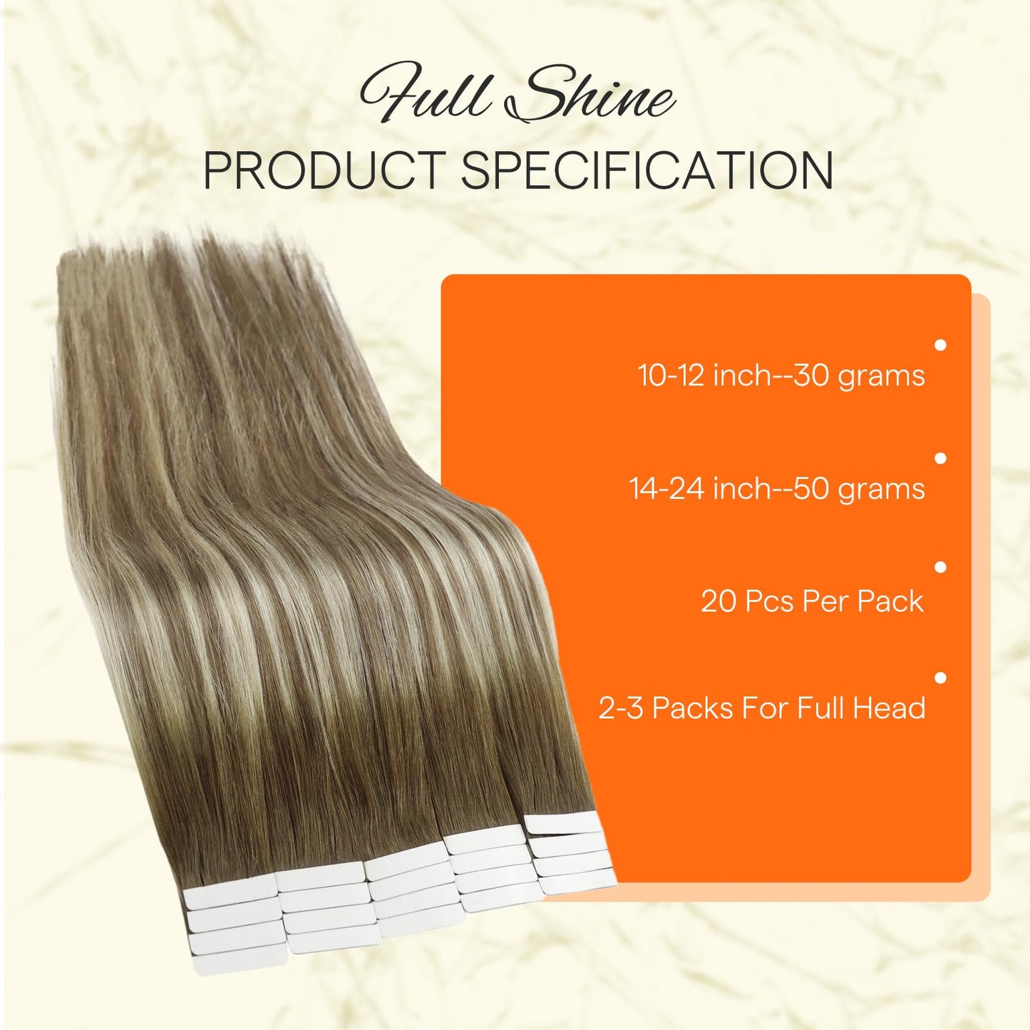 Full Shine Tape in Hair Extensions Human Hair 12 Inch Tape ins Human Hair Extensions Balayage Color 3/8/22 Dark Brown Fading To Brown and Blonde Hair Extensions Real Human Hair 20Pcs 30G Remy hair