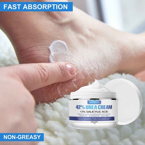 7.06OZ / 2 Pack Urea Cream 42% Plus Salicylic Acid 2%, Urea Foot Cream for Foot Care Cracked Heel Treatment Knees Elbows Hands Repair Treatment, Feet Moisturizer Corn Callus Dead Skin Deep Moisturizes