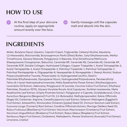 Bakuchiol Plumping Capsule Cream – Retinol Alternative Moisturizer for Firming and Pore Care with 99% Pure Bakuchiol, 5 Types of Collagen & Ceramide Complex, 1.69 fl.oz / 50ml