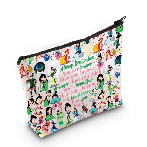 LEVLO Cartoon Movie Cosmetic Bag Movie Princess Fans Gift You Are Braver Stronger Smarter Than You Think Fairy Tale Zipper Pouch Bag (HML Full)