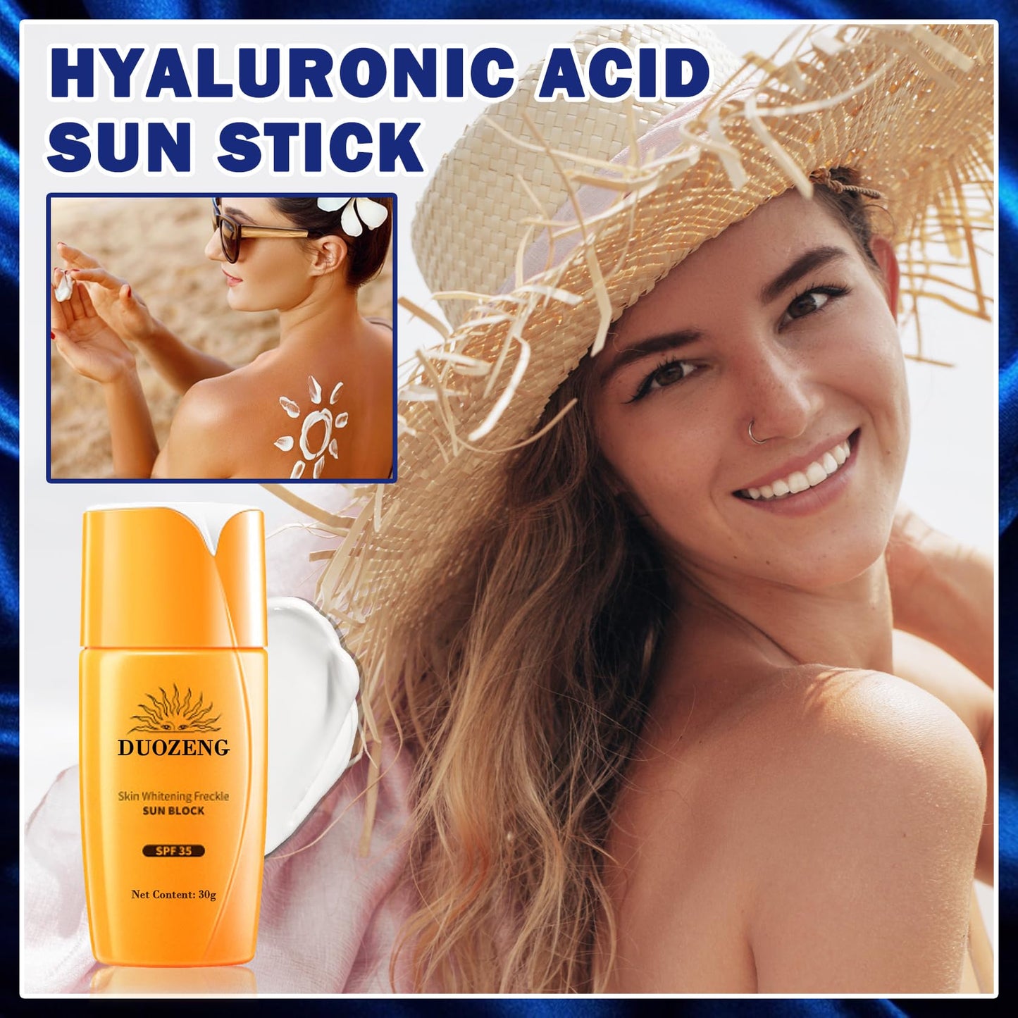 Sun Stick,Watery Sunscreen Stick for Face,Matte Long Lasting Non-Greasy SPF 50+Sunstick J