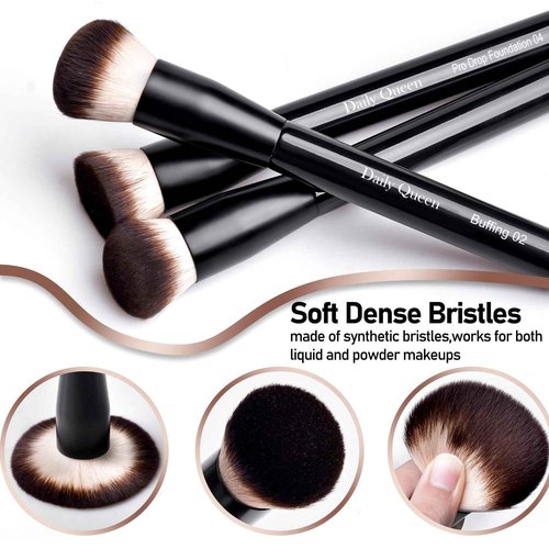 25 pcs Makeup Brush Set Holder Black Professional Kabuki Powder Concealers Eye shadows Blush Eyeliner Eyebrow Contour Eye blending Brushes (25pcs brush with box)