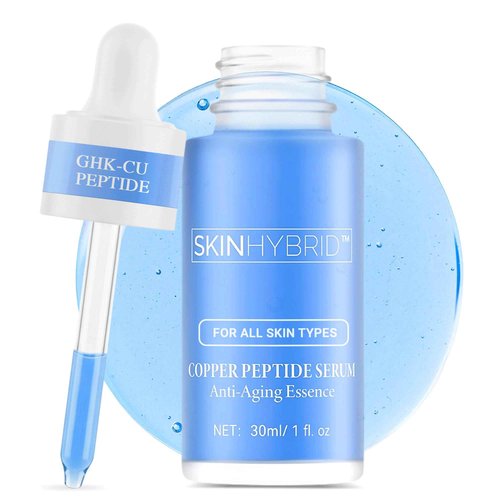 SkinHybrid Anti-Aging Essence | Gentle Copper Peptides Serum for Face | Effective Anti Aging Serum for Plumper, Tighter & Youthful Skin | with GHK-Cu Peptide + Niacinamide & Collagen (30ml /1 Fl oz)