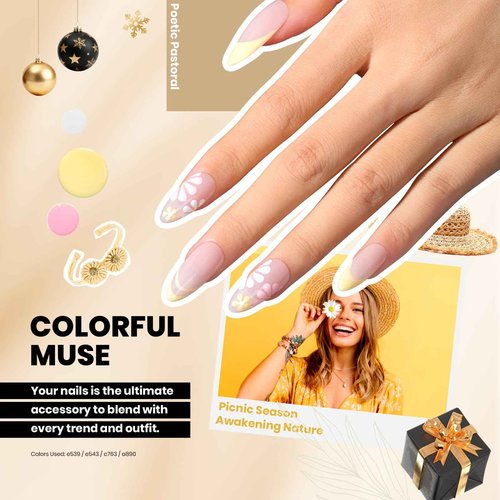 beetles Gel Polish 44pcs Winter Gel Nail Polish Set 36 Colors Brown Burgundy Red Blue Purple Green Black White with Base Top Coat UV LED Needed Salon DIY at Home Christmas Gift for Women Colorful Muse