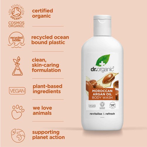 dr.organic argan body wash bagno doccia detergente corpo 250 ml by Dr. Organic