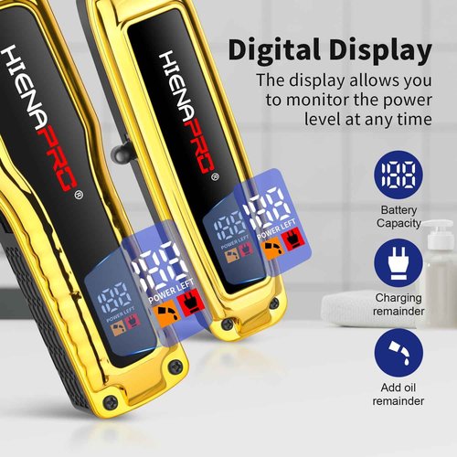 HIENA PRO Professional Hair Clipper Set for Men, Cordless Barber Clipper Set and Trimmer Kit, Electric Hair Cutting Tools with USB Rechargeable, Perfect Gifts for Men