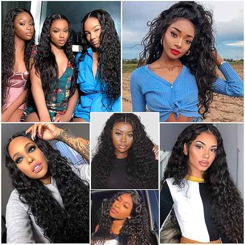 Water Wave Human Hair Bundles Natural Color 14 16 18 Inch 8A Grade Wet And Wavy Bundles Human Hair Double Weft Weave Extensions Hair Soft And Healthy for Black Women