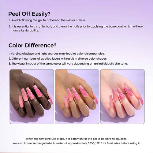 VANSISOS Poly Nail Gel Starter Kit：Poly Nail Gel Kit with Lamp 6 Colors Professional Kit with Base Top Coat Nude Clear Complete Kit for Beginners Nail Solutions DIY at Home