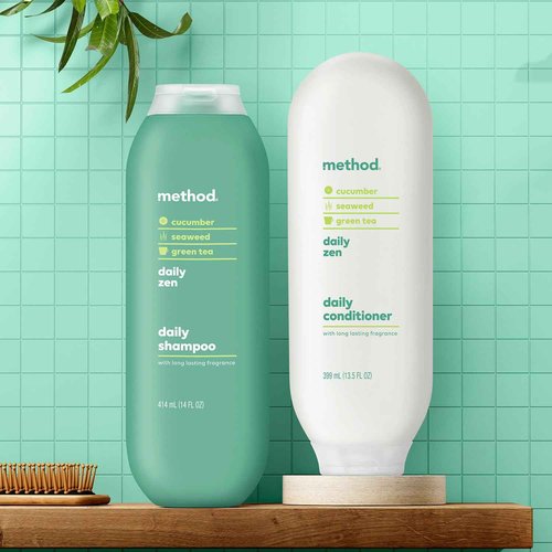 Method Everyday Shampoo, Daily Zen with Cucumber, Green Tea, and Seaweed Scent Notes, Paraben and Sulfate Free, 14 oz (Pack of 2)