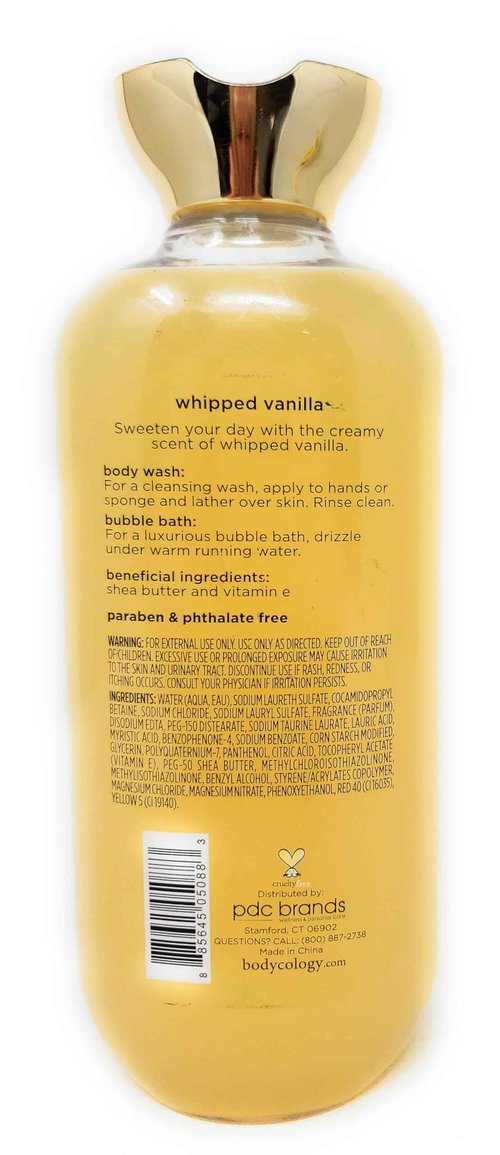 Generic Whipped Vanilla 2 in 1 Body Wash and Bubble Bath 16 fl oz & Whipped Vanilla Body Cream 8 oz (Pack of 2)