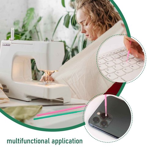 200 Pcs Sewing Machine Cleaning Brushes Tool Kit, Disposable Bendable Pointed Tips Clean Sticks Multi-Purpose Long-Handled Cleaning Swabs for Makeup Cleaning Charging Port Sewing Machine Paint