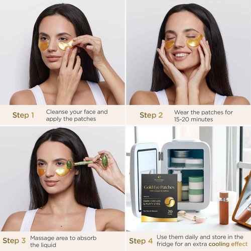 PLANTIFIQUE V-Line Collagen Mask for face 10 PCS Chin Strap for Double Chin Women & Men and Gold Under Eye Patches for Puffy Eyes and Dark Circles 20 Pairs Under Eye Masks for Dark Circles