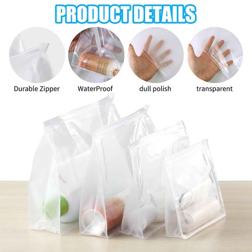 GAWBYET 50 PCS Mini Clear Makeup Bag,Small Clear Zipper Pouch Travel Bag for Toiletries Plastic Cosmetic Organizer Waterproof，for Swimsuit Bikini Travel Vacation(7.9 x 5.9 x 2 Inch)
