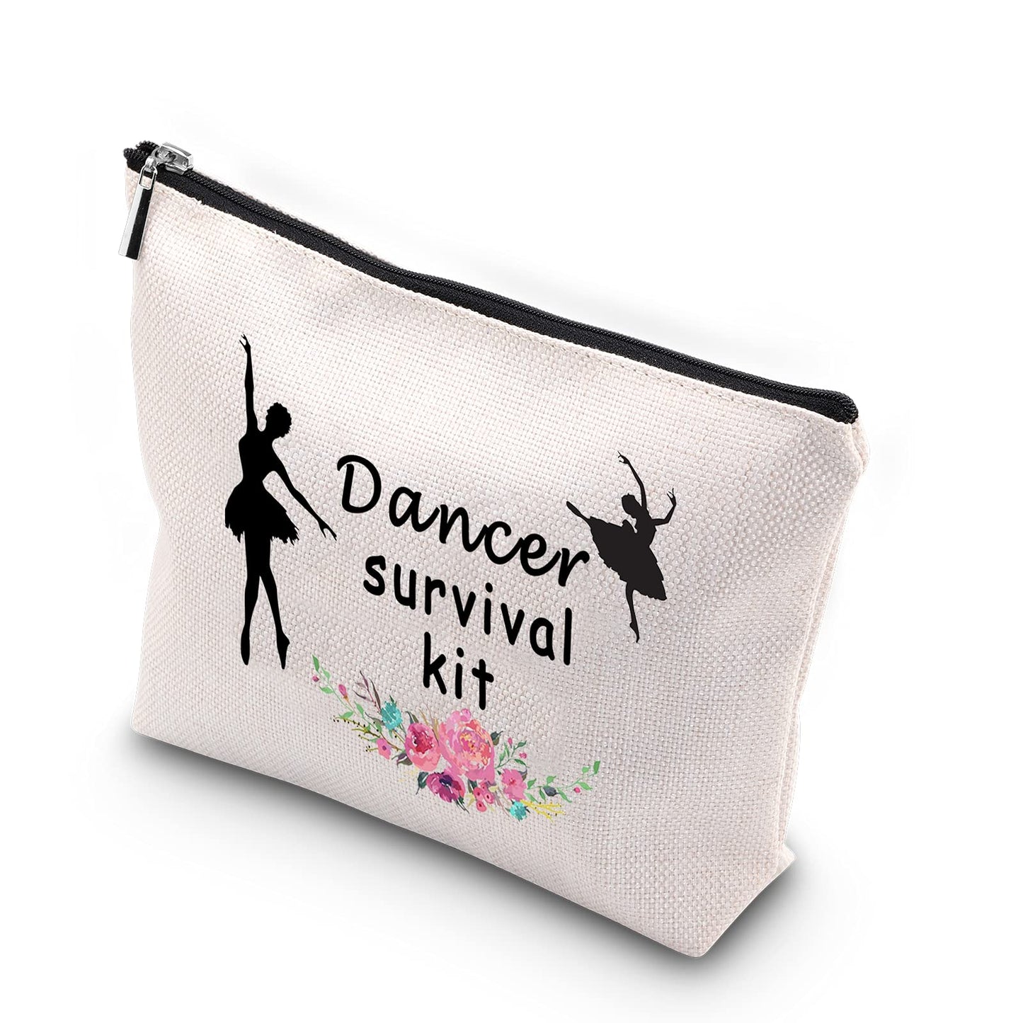 WCGXKO Dancer Survival Kit Dancer Gift Zipper Pouch Makeup Bag for Dance Instructor Dance Recitals and Dance Teams (Dancer Survival)