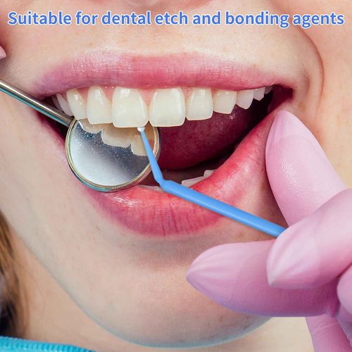 Annhua 400 PCS Disposable Micro Applicator Dental Brush Bendable, Application Micro Swabs for Eyelash Extensions, Personal Care, Cleaning and Painting - Regular Tips|Blue