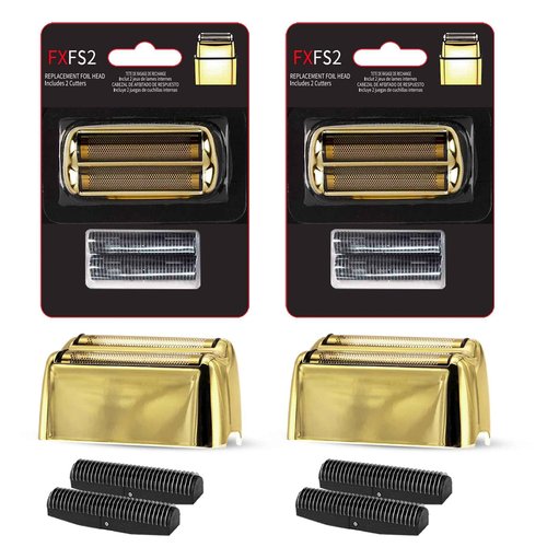 OXSITO 2Pack Golden Pro Replacement Foil and Cutters for Babylis FXFS02 Series MetalFX Double Foil Shavers