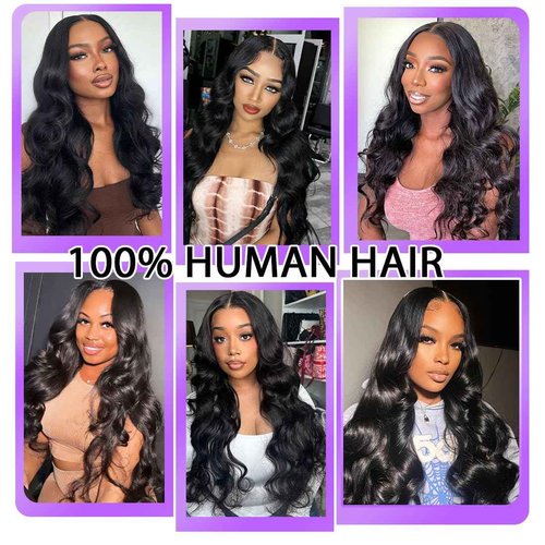 12A Body Wave Bundle Human Hair 22 Inch Bundles Human Hair 100% Unprocessed Brazilian Virgin Weave Bundles 1 Bundle Real Natural Black Wavy Thick Human Hair Extensions Quick Weave for Women