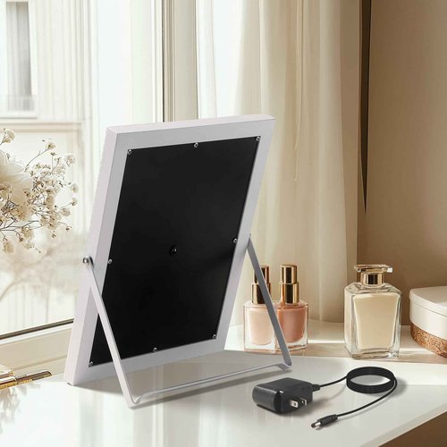 homtang Vanity Mirror with Lights,RGB & 3 Dimmable Light Modes Makeup Mirror with Touch Control,Light Up Mirror for Desk,360°Rotation,17x14 Inch