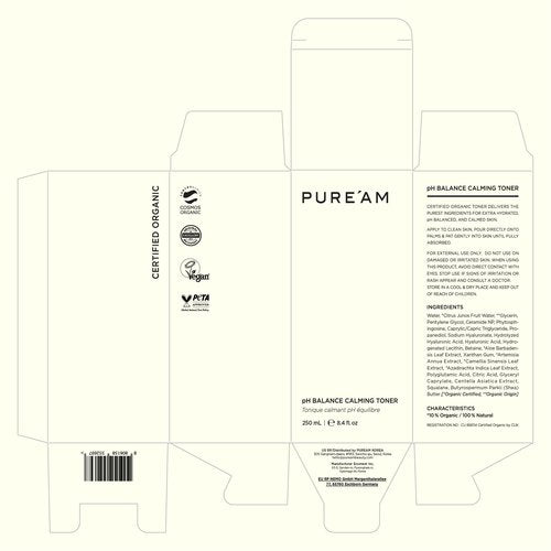 PURE'AM - Korean Toner for Dry Skin - Deeply Hydrating - Hyaluronic Acid & Vegan Ceramides - Korean Skincare Toner for Face, Sensitive Skin - Redness & Acne - 8.4 fl. oz, 250 ml