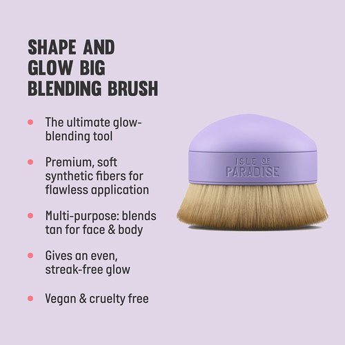 Isle of Paradise Shape and Glow Self Tan Blending Brush Palm Sized, Streak Free Applicator for Face and Body