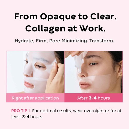 DR. WIK Deep Collagen Gel Mask – Overnight Collagen Face Mask for Pore Minimizing and Firming, Niacinamide for skin radiant, korean skin care facial mask, 38g x 4EA