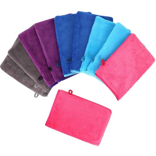 PHOGARY 10 PCS Microfiber Body Wash Mitts, Flannel Soft Face Mitten, Bath Spa Cloth, Reusable Makeup Remover Mitt Gloves, European Style Wash Cloth,6×8inch, 5 Colors