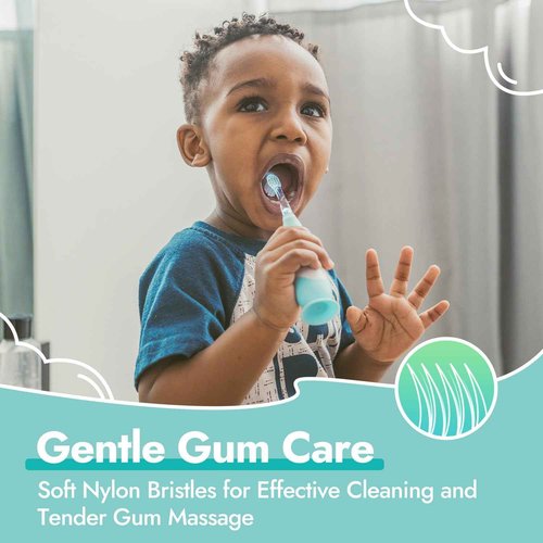 Papablic Replacement Toothbrush Heads - 4 Count | Compatible BabyHandy & Toddler Sonic Electric Toothbrushes (18-36 Months)