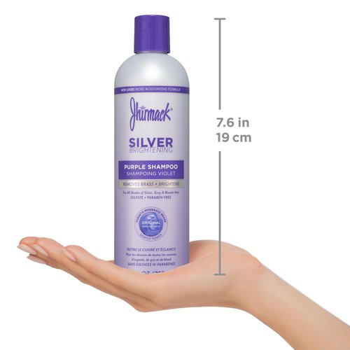 Jhirmack Silver Brightening Purple Shampoo Set of 4 for all types of silver, grey, and blonde hair