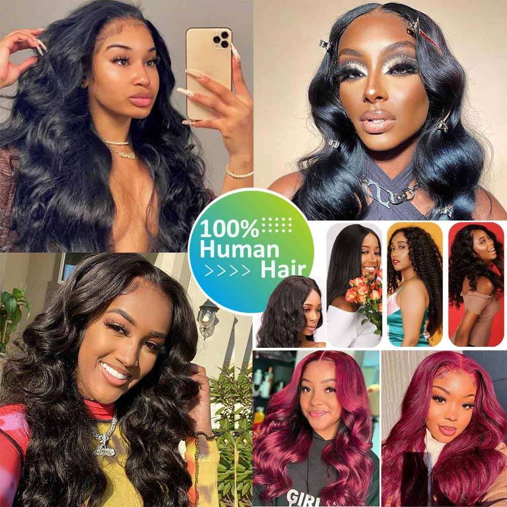 AnJudyReid 12A Human Hair Bundles Body Wave 18inch One Bundle 100% Unprocessed Brazilian Virgin Hair Bundles Double Weft Weave Body Wave Bundles Human Hair Natural Black Color