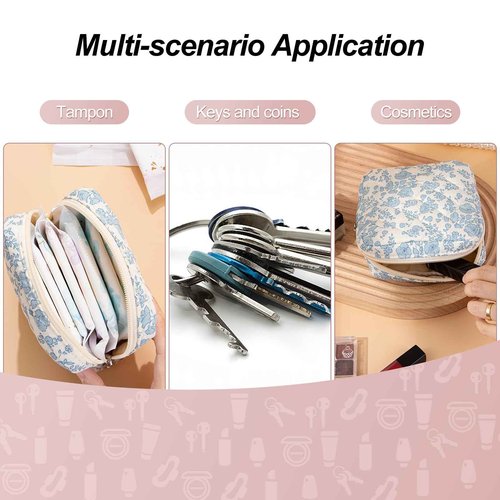 SXS LACONIC Small Makeup Bag for Purse,Quilted Cosmetic Pouch, Mini Make up Bags with Compartments Inside, Cute Cosmetic Organizer for Women, Travel Toiletry Bag