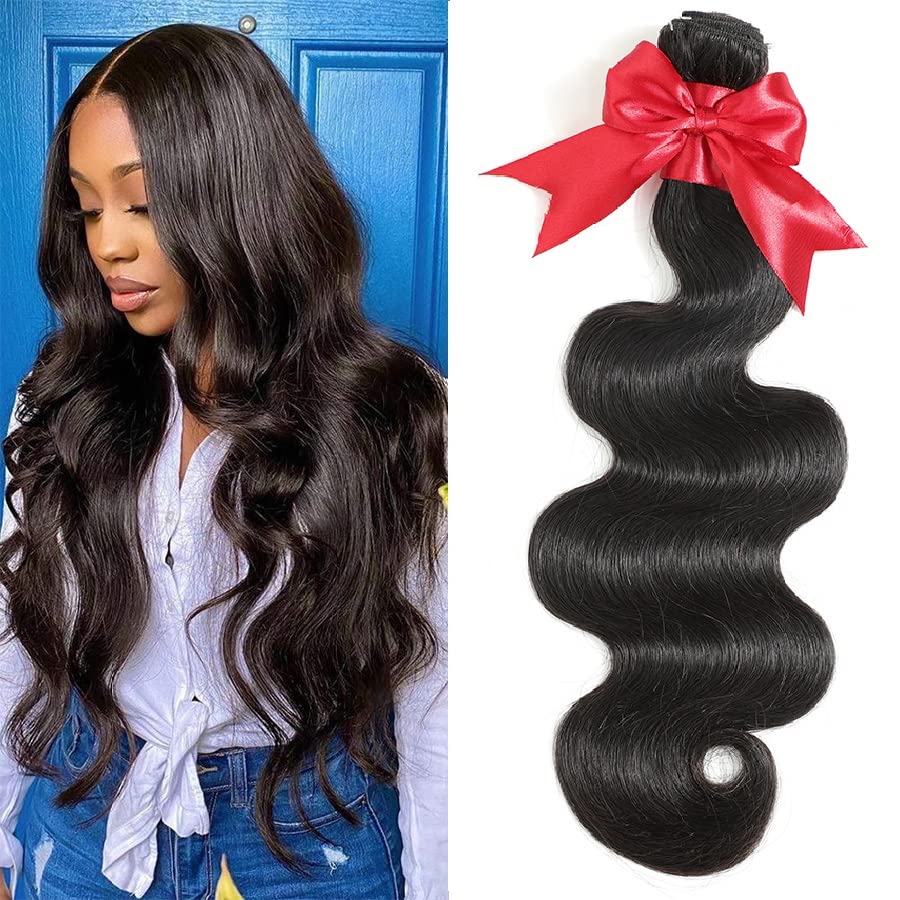 10A Brazilian Body Wave 10 Inch (Pack of 1) Bundles Human Hair 1 Bundle 100% Unprocessed Virgin Remy Hair Body Wave Single Bundles Human Hair Weave Bundles Natural Black