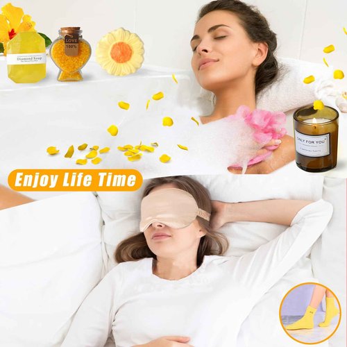 Sending Sunshine Care Package for Women-11 Pcs Sunflower Gifts.Get Well Soon Self Care Gifts Basket.Unique Women's Inspirational Relaxation Bath Set, Birthday Box for Gifts,CHEER HER UP! (Large Set)