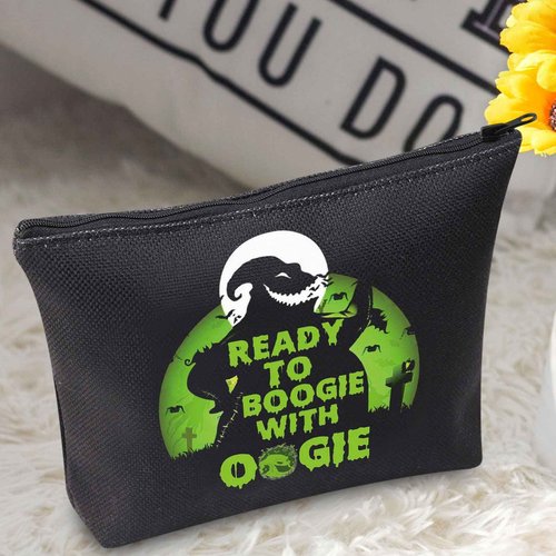 Funny Ghost Cosmetic Makeup Bag Ghost Fans Inspired Gifts Ready To Ghost With Oogie Zipper Pouch Bag (READY Ghost)