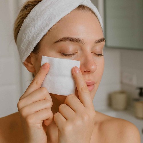 Heigble 10 Pack 500 Pcs Extra Large Cotton Cleansing Pads, 3.5 x 4.5'' Cotton Pad, Ultra Soft Large Facial Cleansing Square Bulk for Face Daily Skin Care Toner Makeup Remover, 50 White Square Per Bag