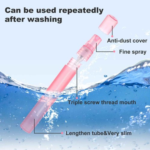 Amaxiu Mini Portable Spray Bottles, Refillable Perfume Bottle Travel Size Small Empty Sample Container Plastic Frosted Atomizer for Makeup Water Perfume Hair(12Pcs, 10ml/0.34 oz)
