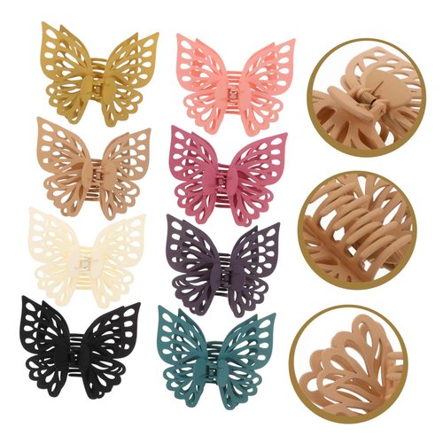LALADEFIEE 8pcs Large Butterfly Hair Clips for Women Salon Hair Clips Jaw Clips for Hair Butterfly Hair Claw Clips Hair Accessories Pack