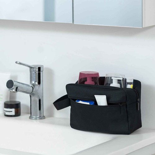 Elviros Travel Toiletry Bag for Women and Men,Lightweight Makeup Bag Hanging Dopp Kit with Shaving Compartment Cosmetic Organizer Large Tool Bag Travel Essentials,Gifts for Men(Large,Black)