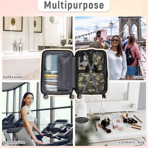 PATTERNFUL Clear Makeup Bag for Women Men, 3Pcs Transparent Cosmetic Bags Waterpoof Toiletries Set Portable Toiletry Bags with Zipper for Travel Bathroom(Camouflage)