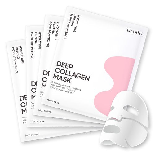 DR. WIK Deep Collagen Gel Mask – Overnight Collagen Face Mask for Pore Minimizing and Firming, Niacinamide for skin radiant, korean skin care facial mask, 38g x 4EA