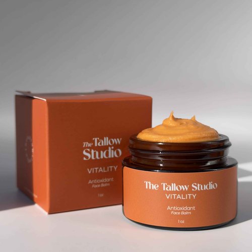 The Tallow Studio - Antioxidant Tallow Face Balm - 100% Grass Fed & Organic | Handmade in Small Batches (1oz)