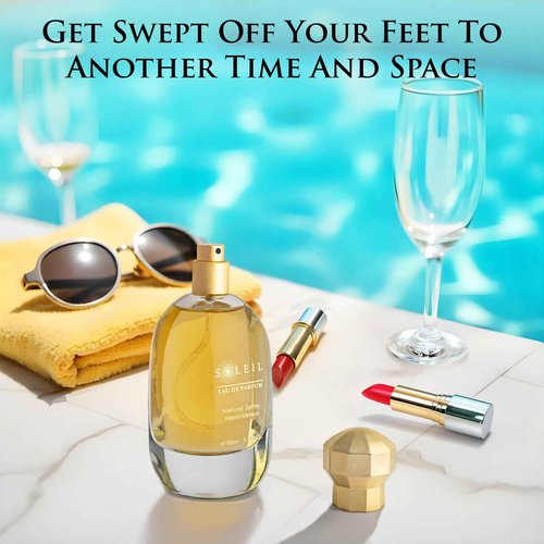 Soleil for Women Eau De Parfum - Gourmand Fragrance With Soft Florals & Creamy Sandalwood - Top Notes of Pistachio, Vanilla & Salted Caramel - Natural & Free of Parabens - Elegant 100ml Bottle