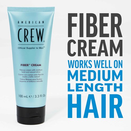 AMERICAN CREW Men's Hair Texture Lotion with Light Hold & Low Shine, 8.4 oz & Men's Fiber Cream with Medium Hold & Natural Shine, 3.3 oz