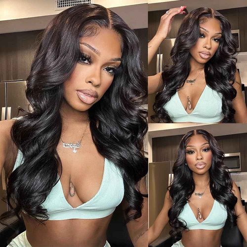 CHEEON 13x4 HD Lace Frontal 18 Inch Brazilian Body Wave Lace Frontal Closure Human Hair 100% Unprocessed Virgin Human Hair Frontals Pre Plucked with Baby Hair 150% Density Natural Black