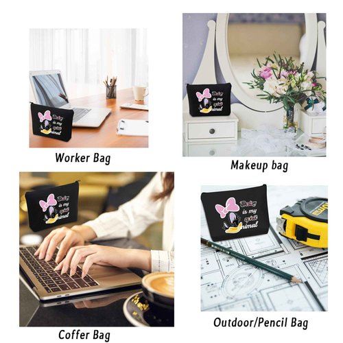 CMNIM Duck Lover Gift Duck Makeup Cosmetic Bag Duck Big Face Character Zipper Pouch Bag Animal Lover Gift for Best Friend
