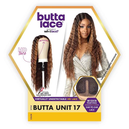 Sensationnel Butta Lace Wigs - Unit 17 Extra Wide 5 Inch Deep Parting Synthetic Preplucked Hairline Glueless Lacefront (BALAYAGECARAMEL)