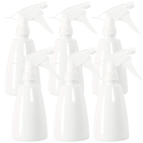 Youngever 6 Pack Empty Plastic Spray Bottles, White Spray Bottles for Hair and Cleaning Solutions (12 Ounce)